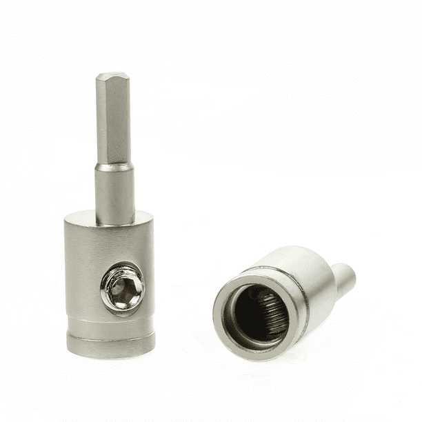4 Gauge to 8 Gauge Wire Reducer 2pcs Car Audio Amp Input Reducer Adapter Brass with Nickel Plated